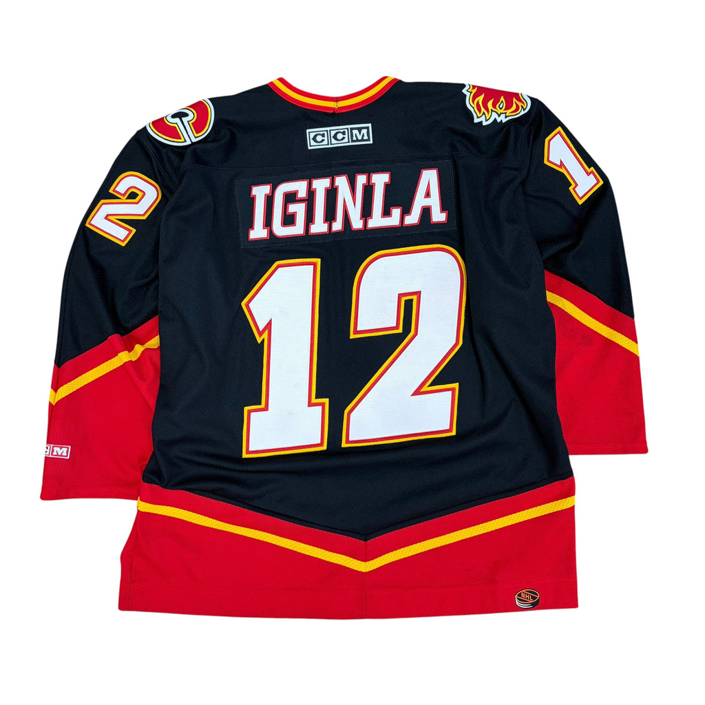 Vintage CCM NHL Calgary Flames Jerome Iginla Alternate Jersey Black