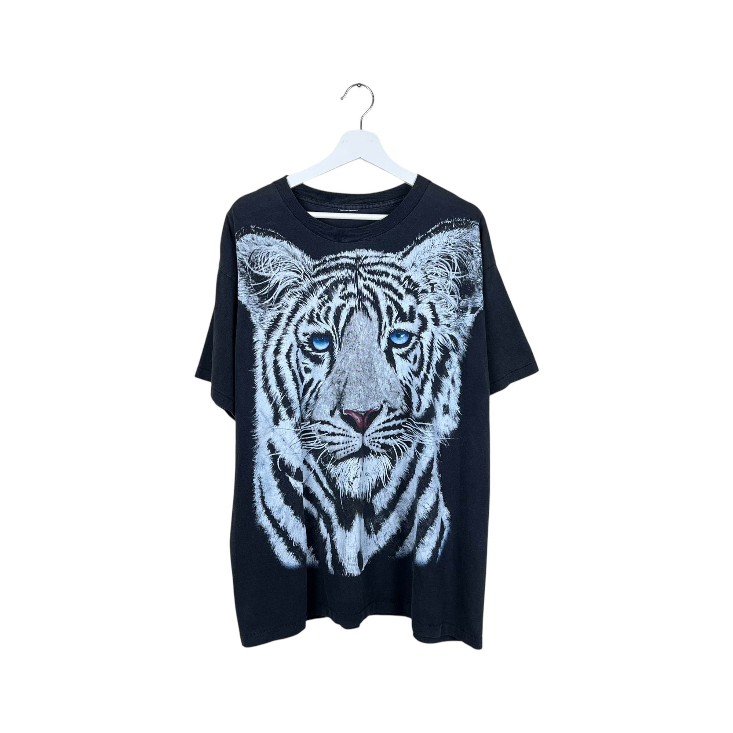 1992 White Tiger Head Tee Faded Black