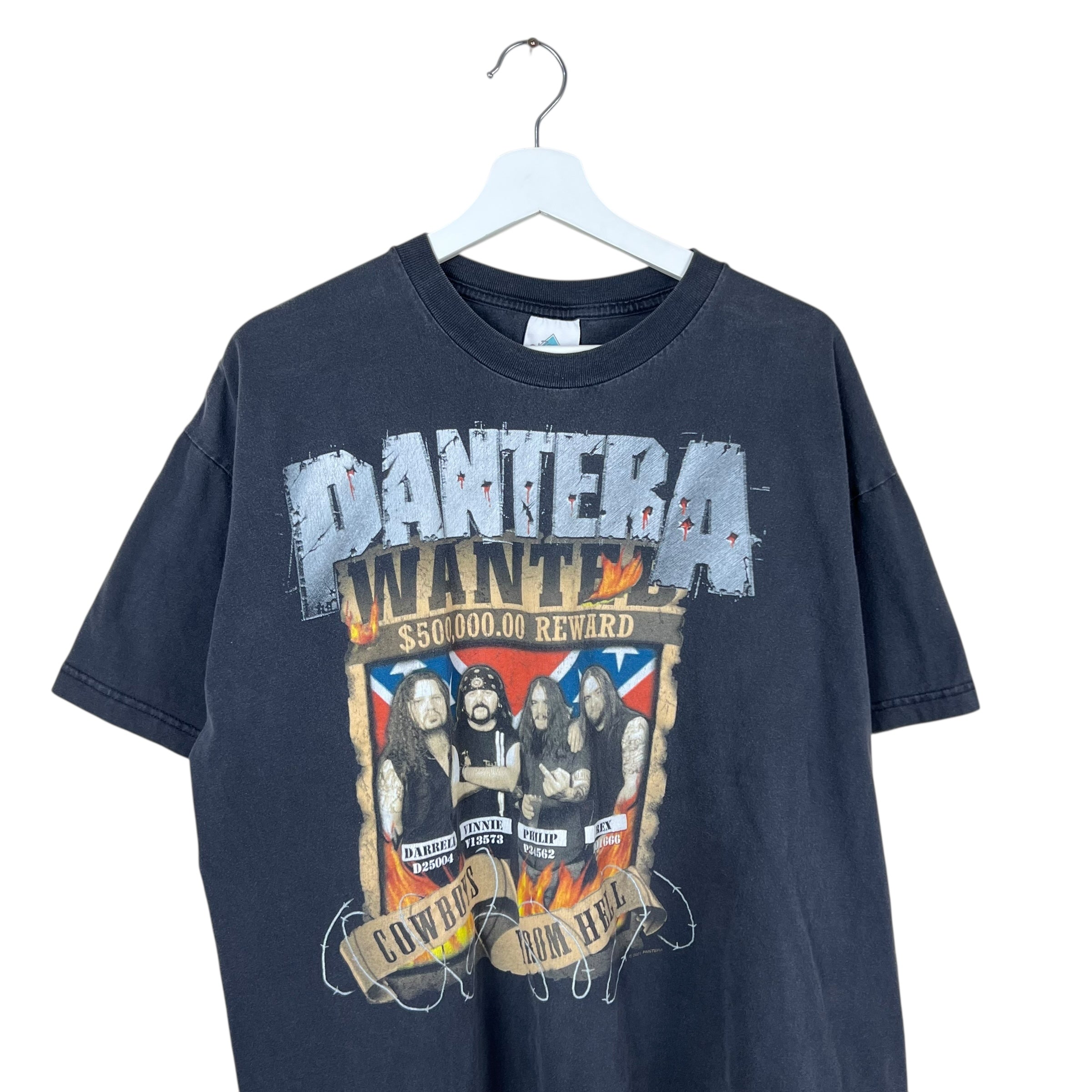 2001 Pantera “Reinventing The Steel” Wanted Poster Tour Tee Faded Black