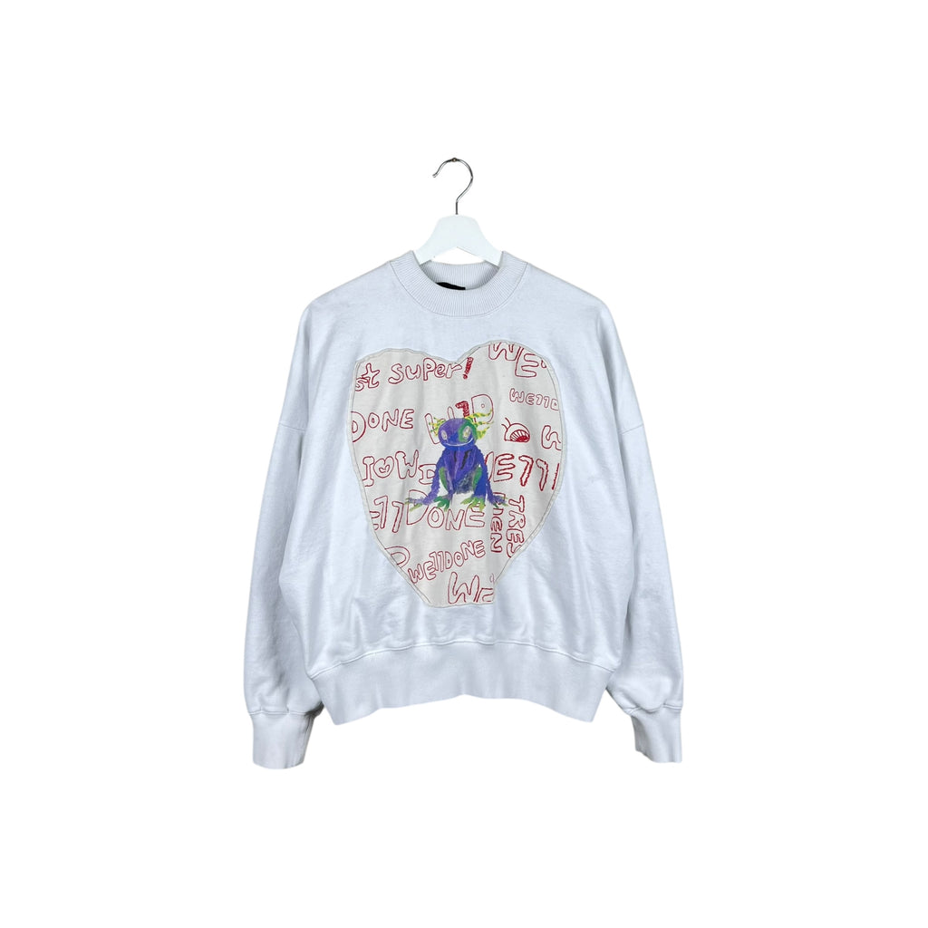 We11done Graffiti Patch Crewneck White