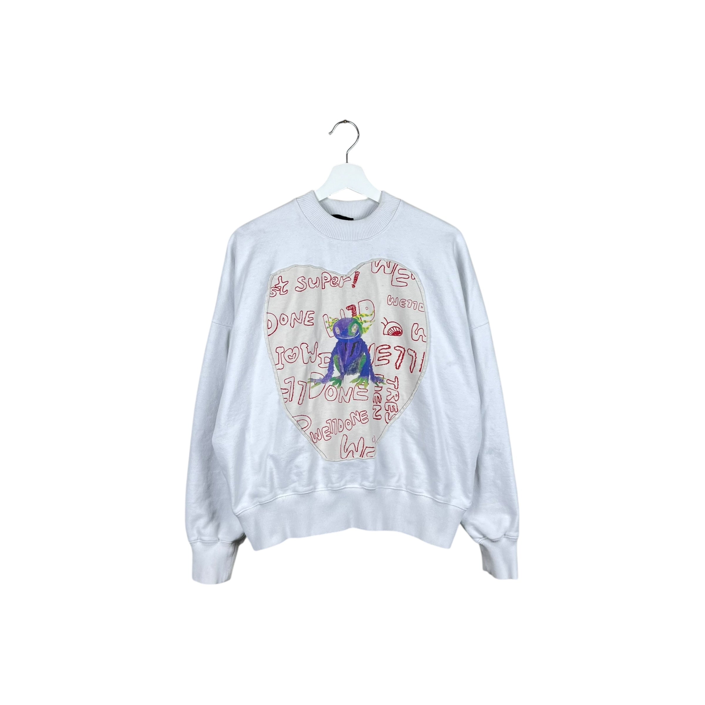 We11done Graffiti Patch Crewneck White