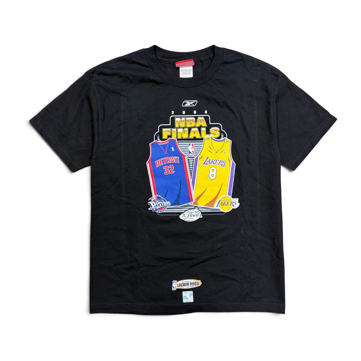 2004 Reebok Youth NBA Finals Los Angeles Lakers vs. Detroit Pistons Locker Room Tee Black