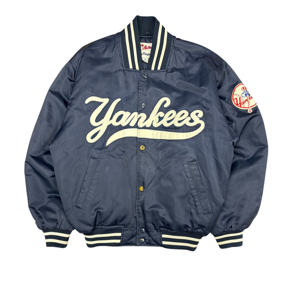 Vintage Majestic MLB New York Yankees Embroidered Satin Bomber Jacket