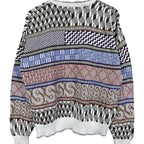 Vintage Colours By Alexander Julian Multi Pattern Stripe Knit