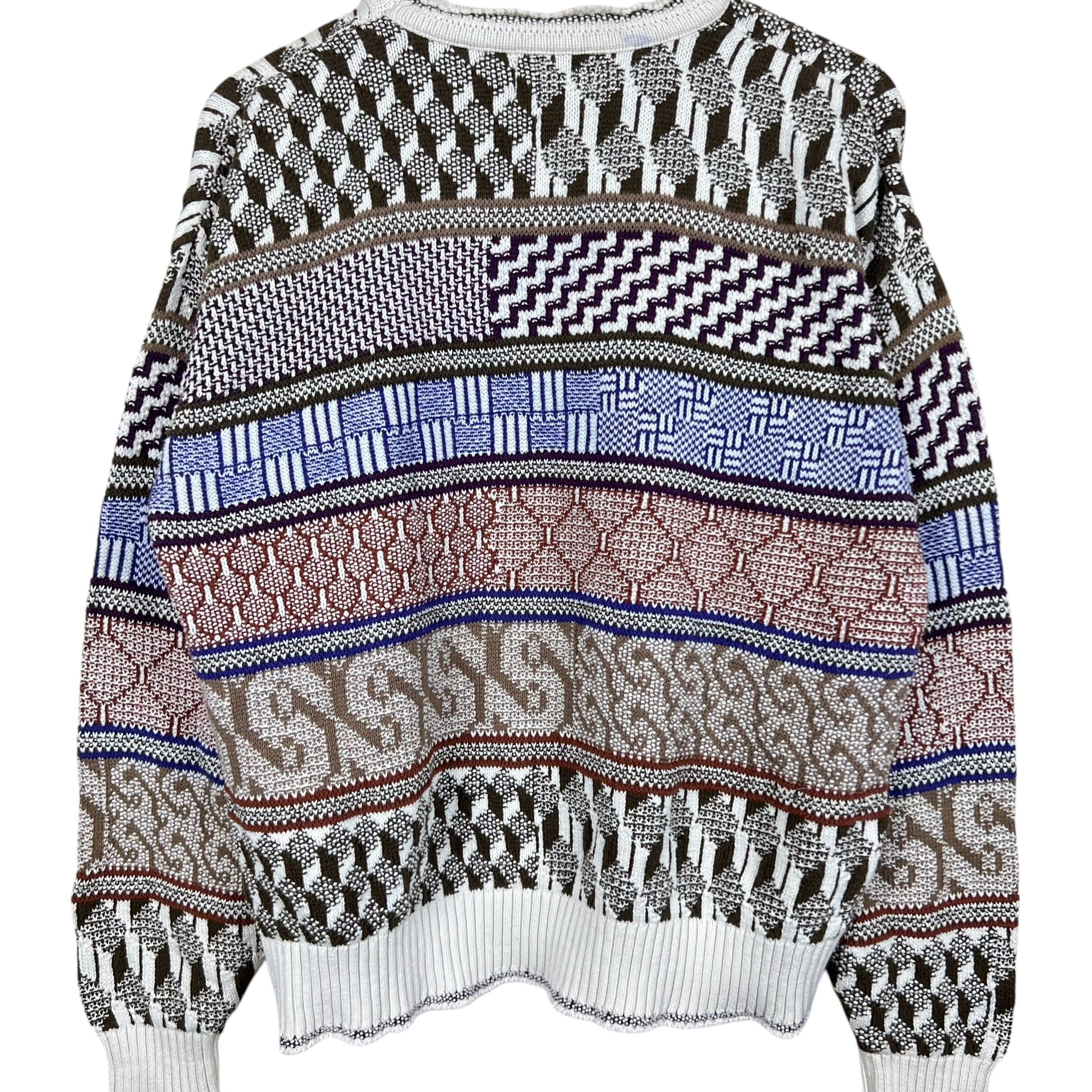 Vintage Colours By Alexander Julian Multi Pattern Stripe Knit
