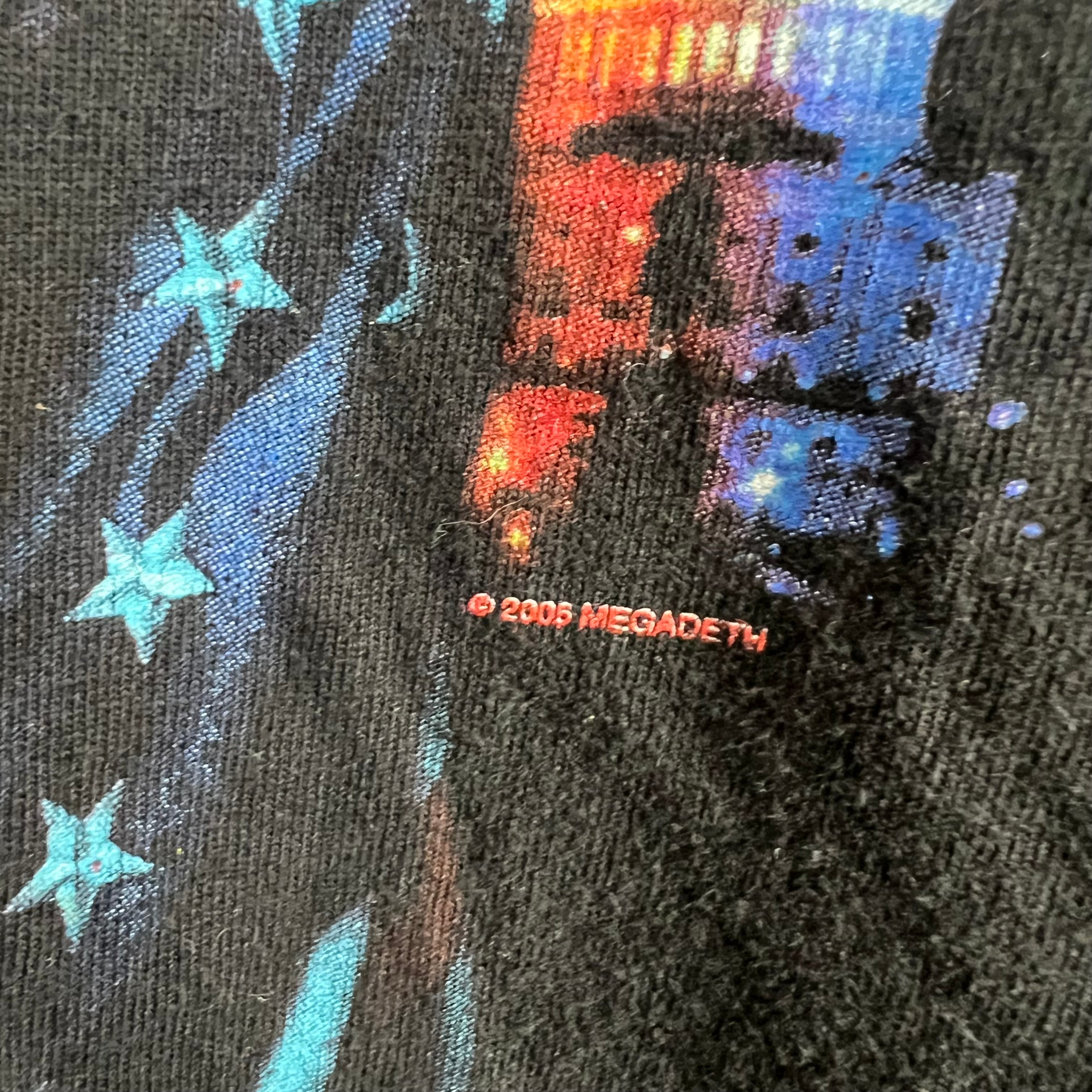 2005 Megadeth Uncle Sam Burning Flag Longsleeve Black