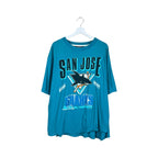 1991 Athletics Software NHL San Jose Sharks Big Logo Tee Teal