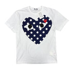 Comme Des Garçon Polka Dot Heart Tee White