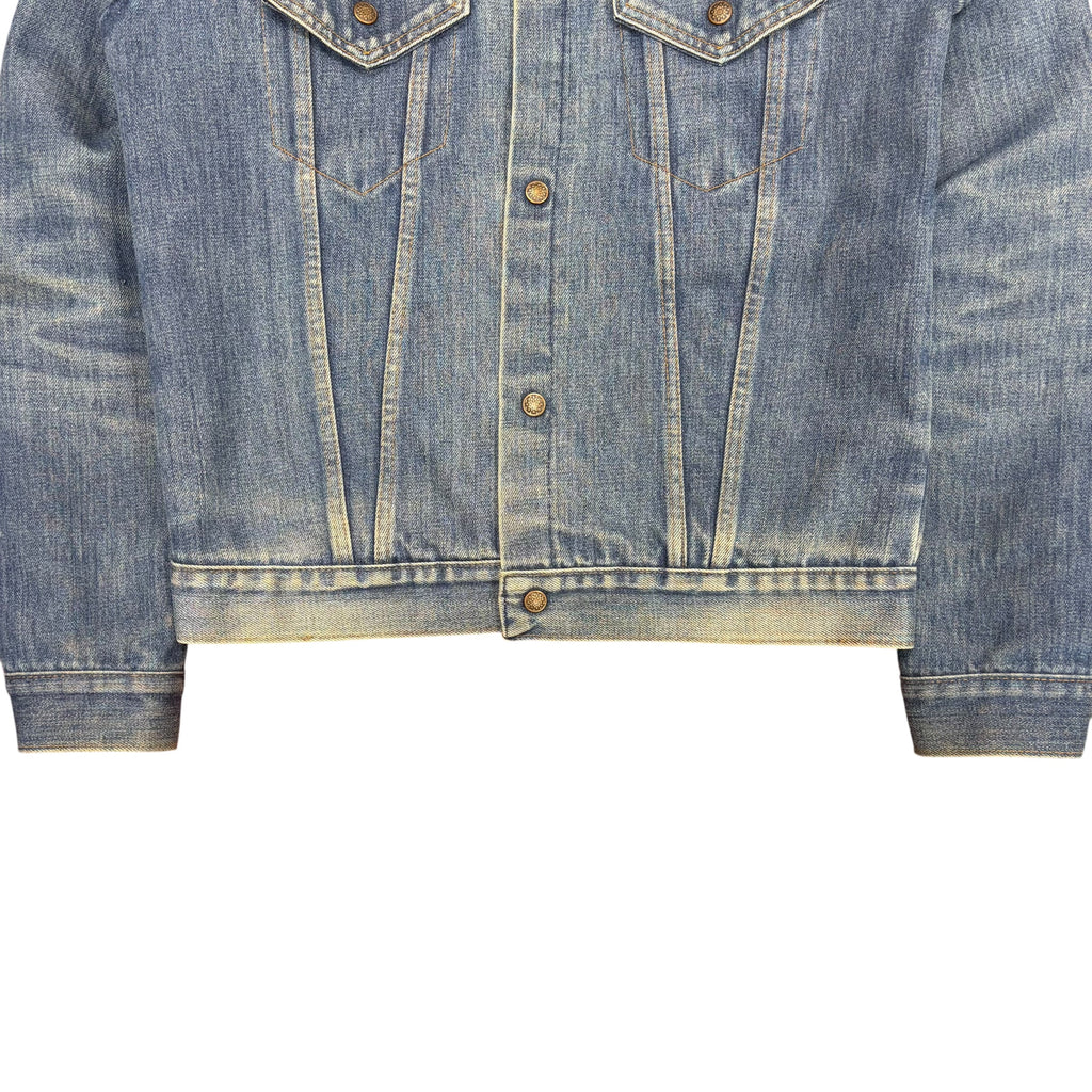 Vintage Quilt Lined Button Up Jacket Medium Wash