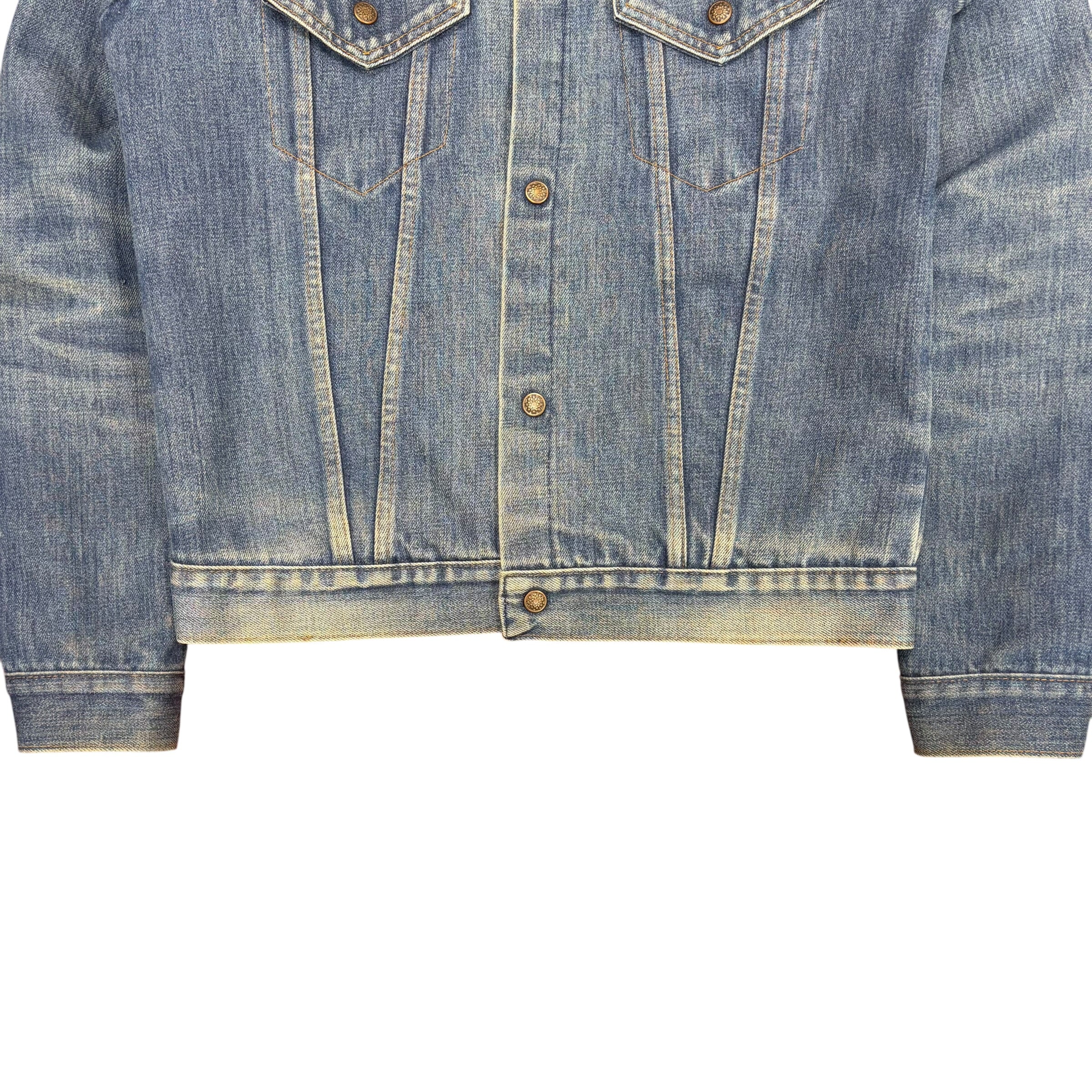 Vintage Quilt Lined Button Up Jacket Medium Wash