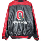 Vintage Steve & Barry’s Ohio State Buckeyes Logo Bomber Leather Jacket Black/Red