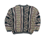 Vintage Tundra 3D Cable Pattern Knit Brown