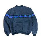 Vintage David James Aztec Stripe Bomber Jacket Black