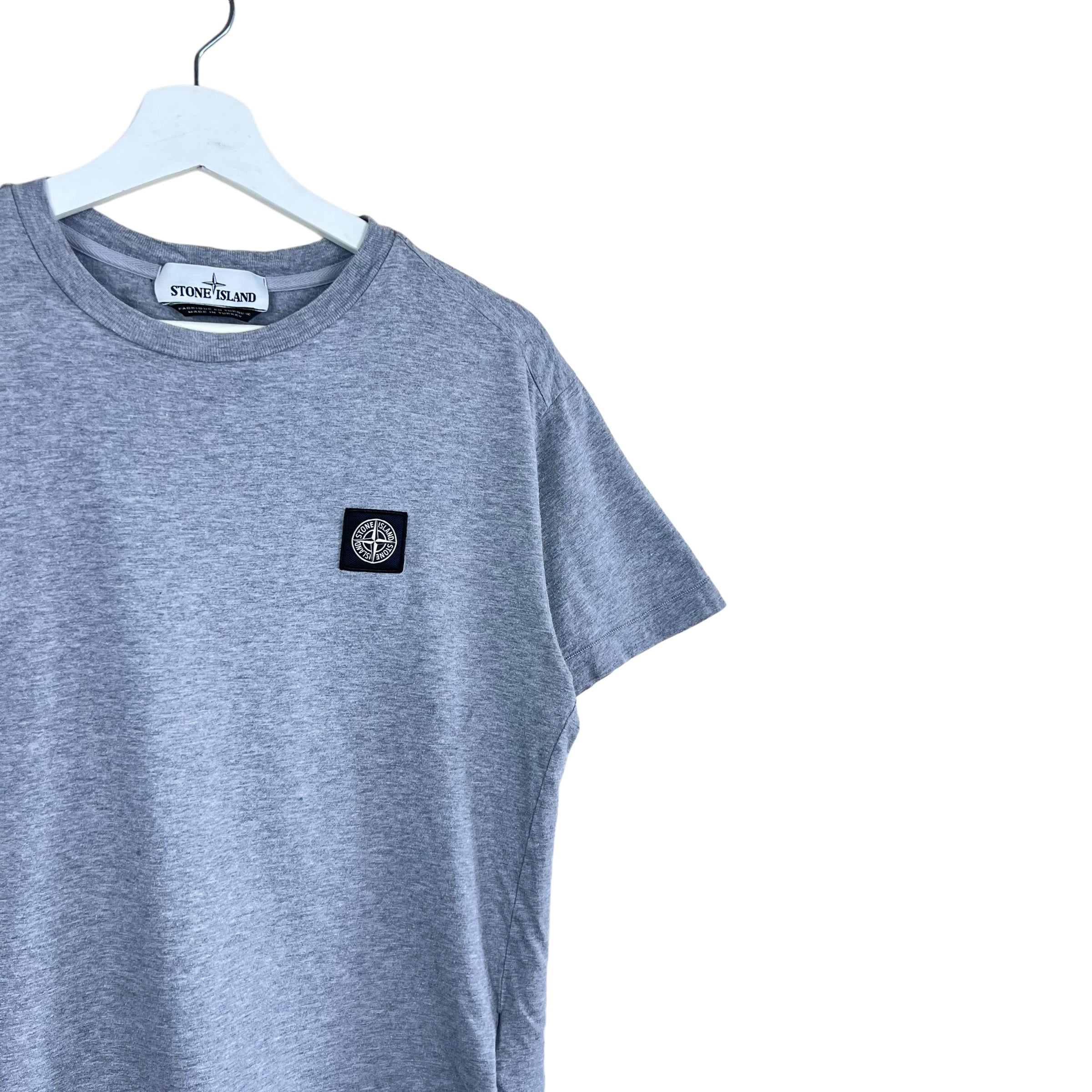 Stone Island Compass Patch Logo Tee Melange Grey
