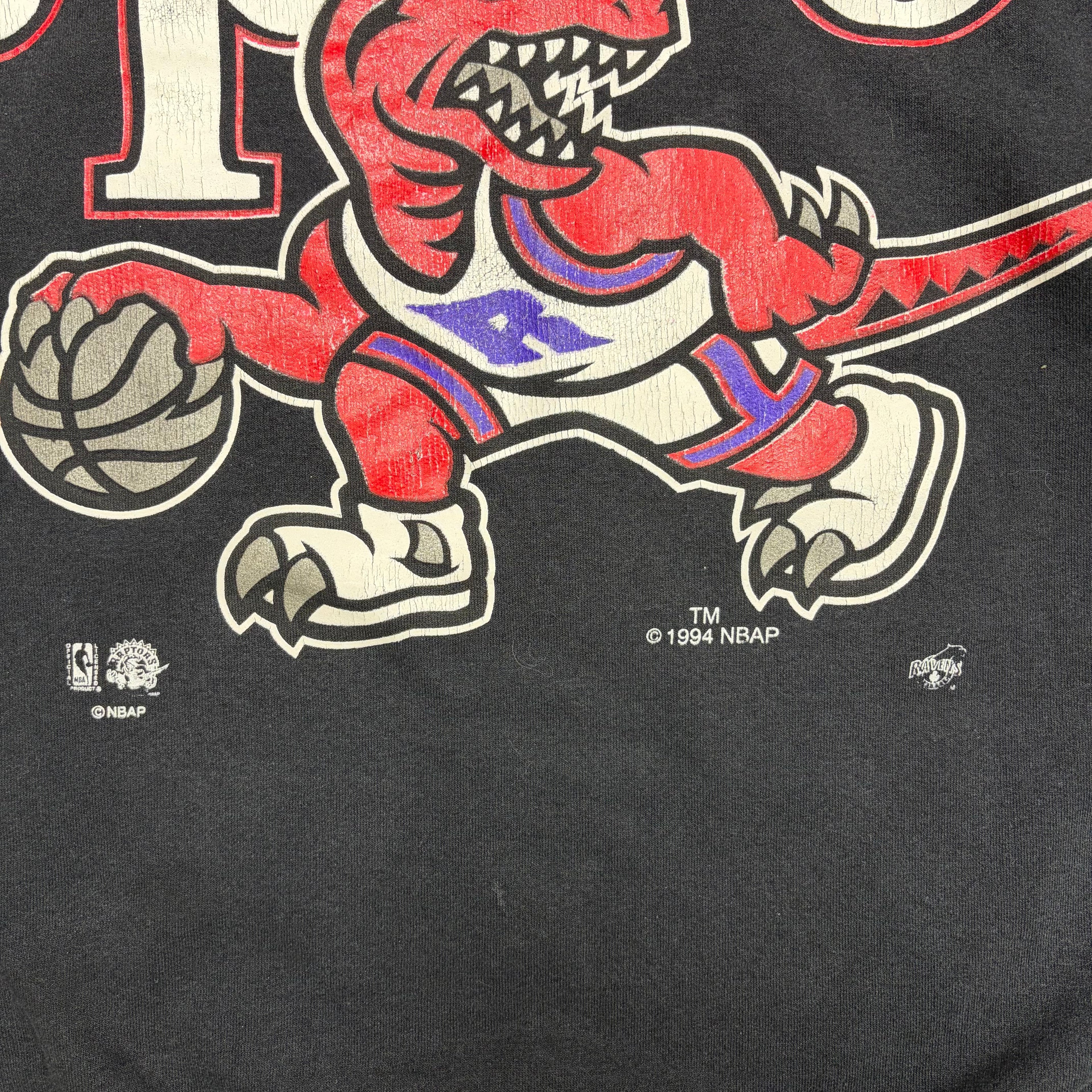 1994 Ravens Athletics NBA Toronto Raptors Big Spellout Logo Crewneck
