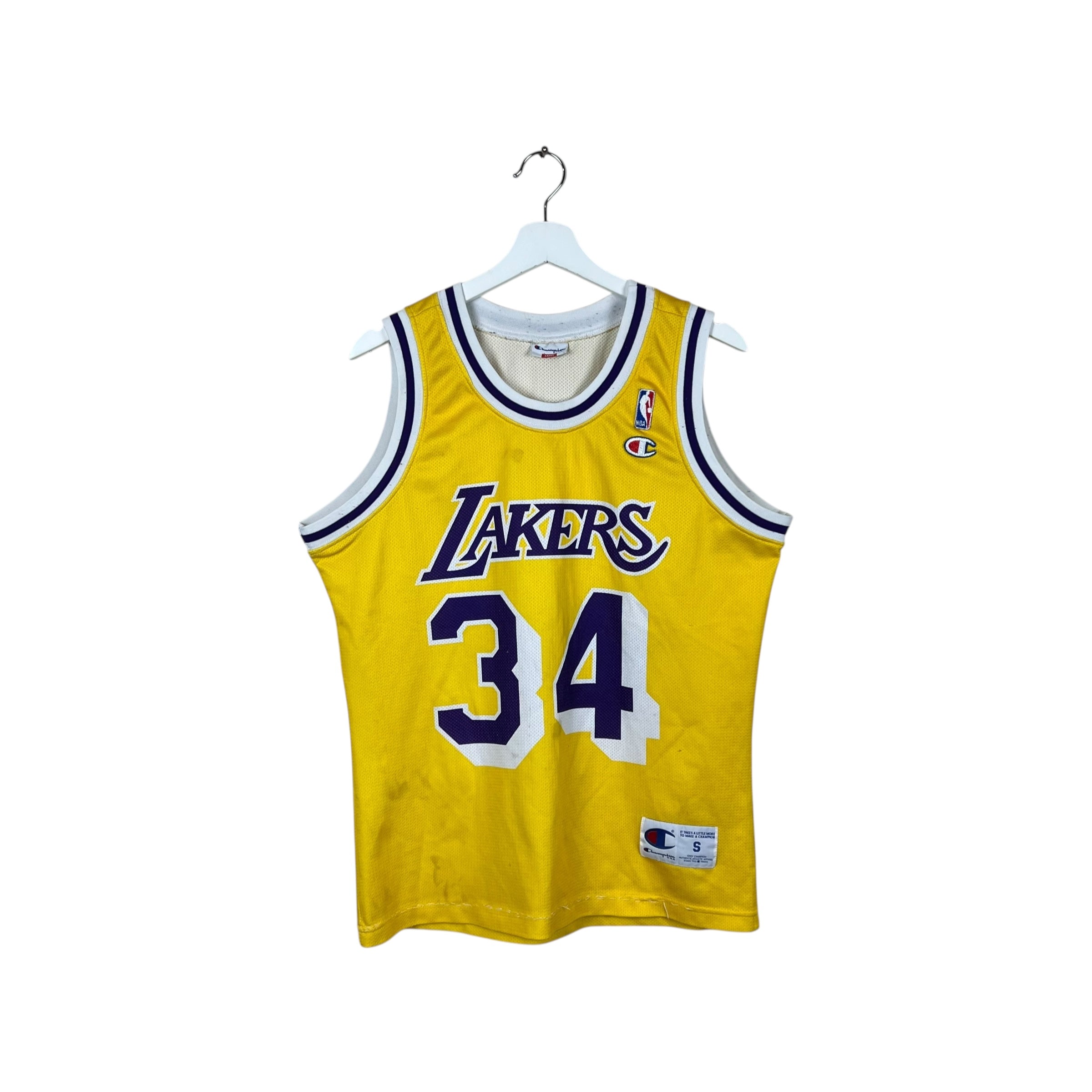 Vintage 90’s Champion NBA Los Angeles Lakers Shaquille O’Neal Home Jersey