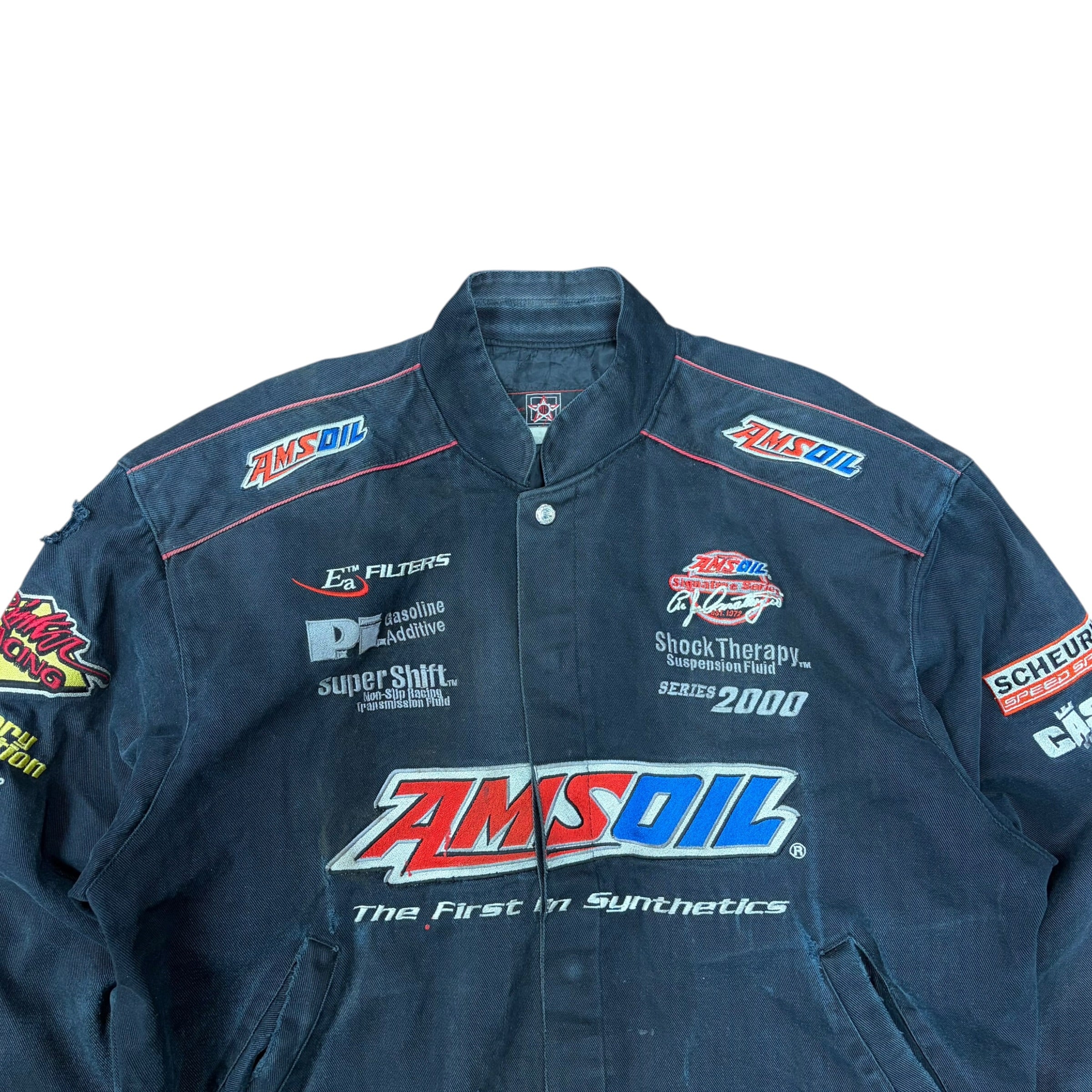 Vintage Jeff Hamilton Amsoil Racing Jacket Washed Black