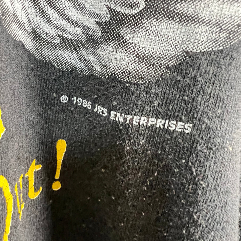 1986 “Kill ‘Em All! Let God Sort ‘Em Out!” Skull Tee Faded Black