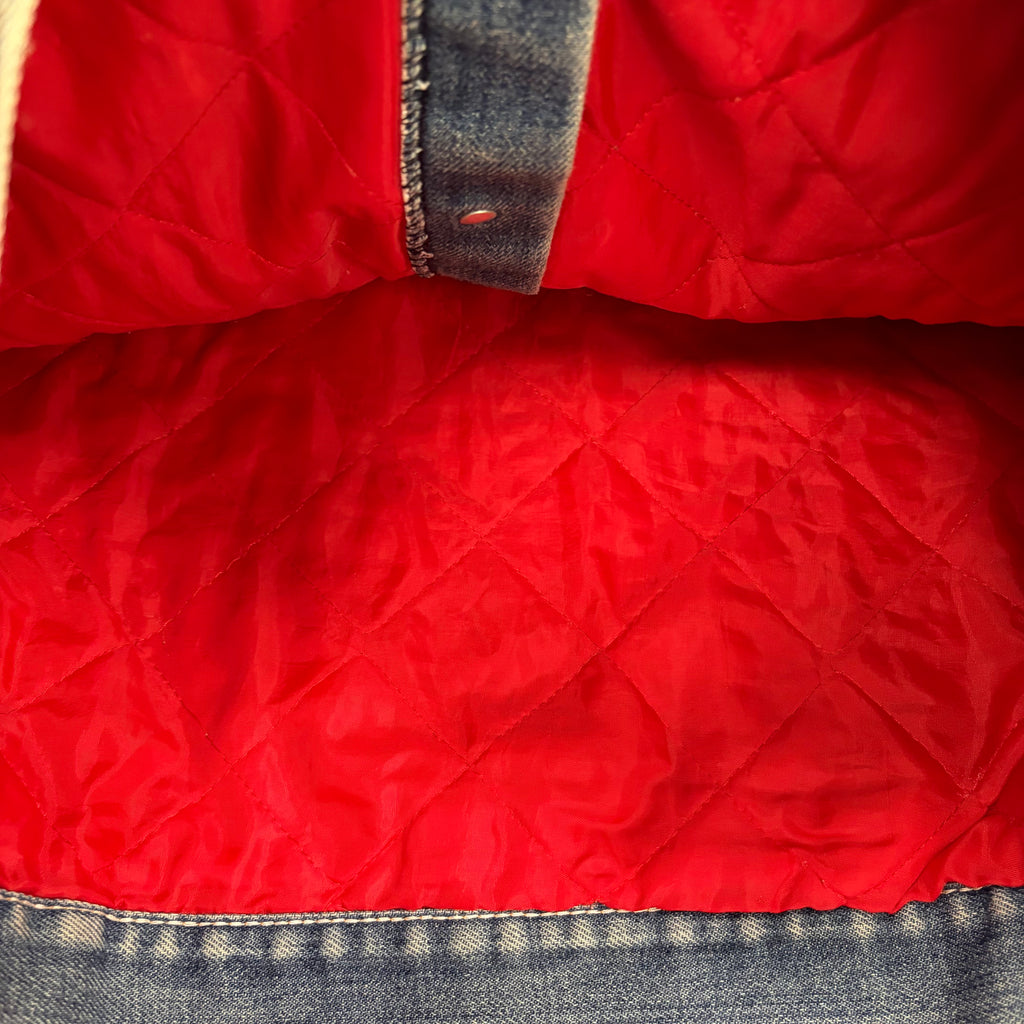 Vintage Quilt Lined Button Up Jacket Medium Wash