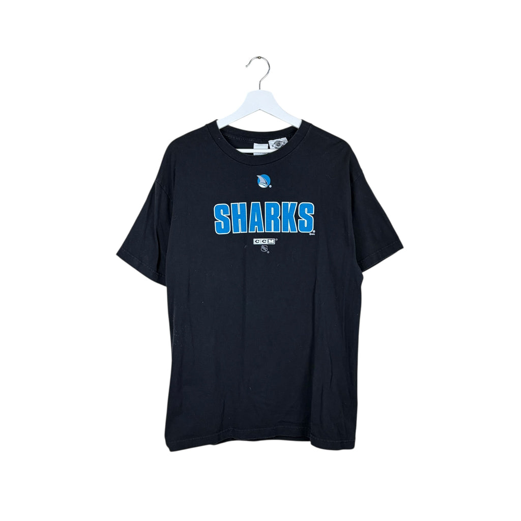 Vintage CCM NHL San Jose Sharks Logo Tee Black