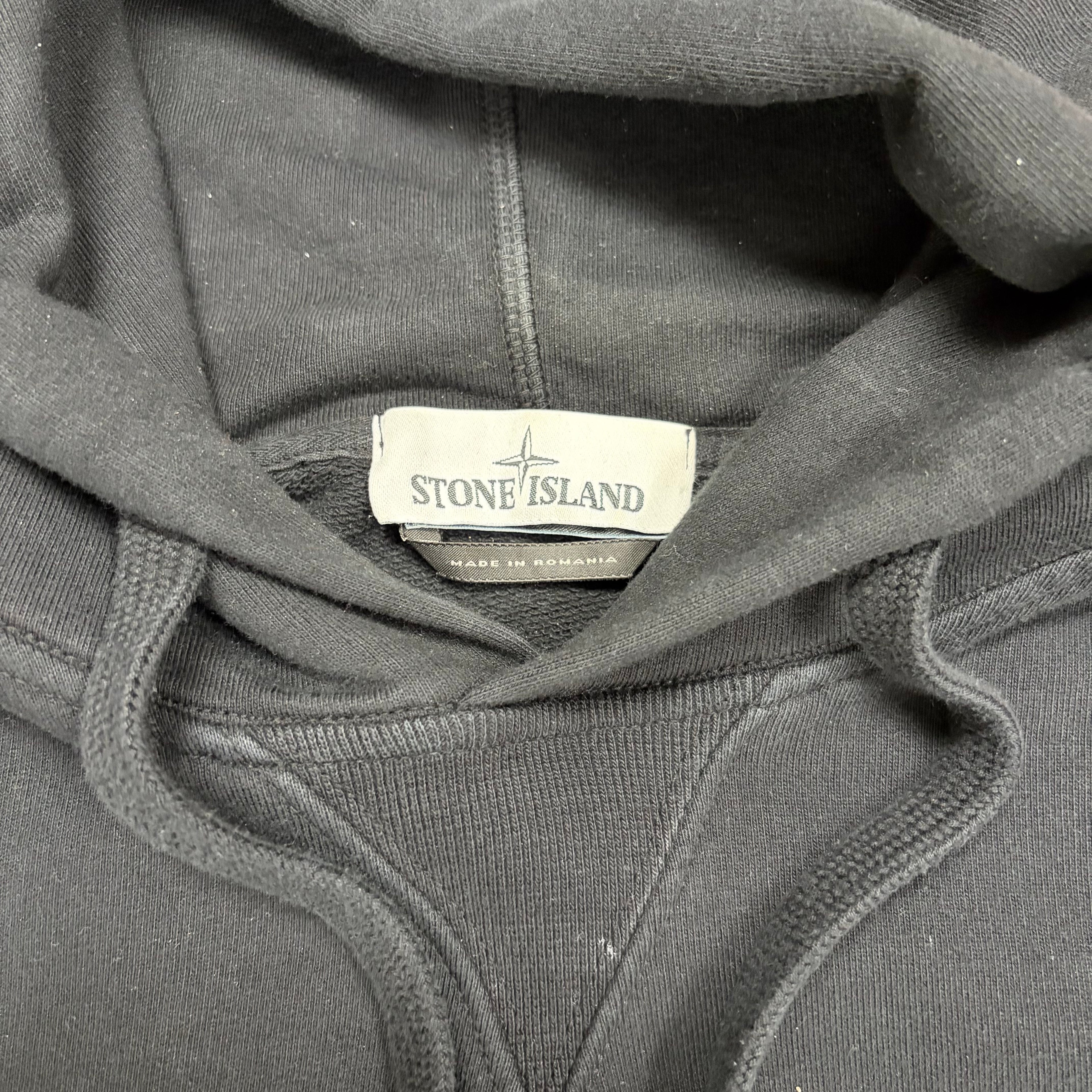 Stone Island Cotton Pullover Hoodie Black