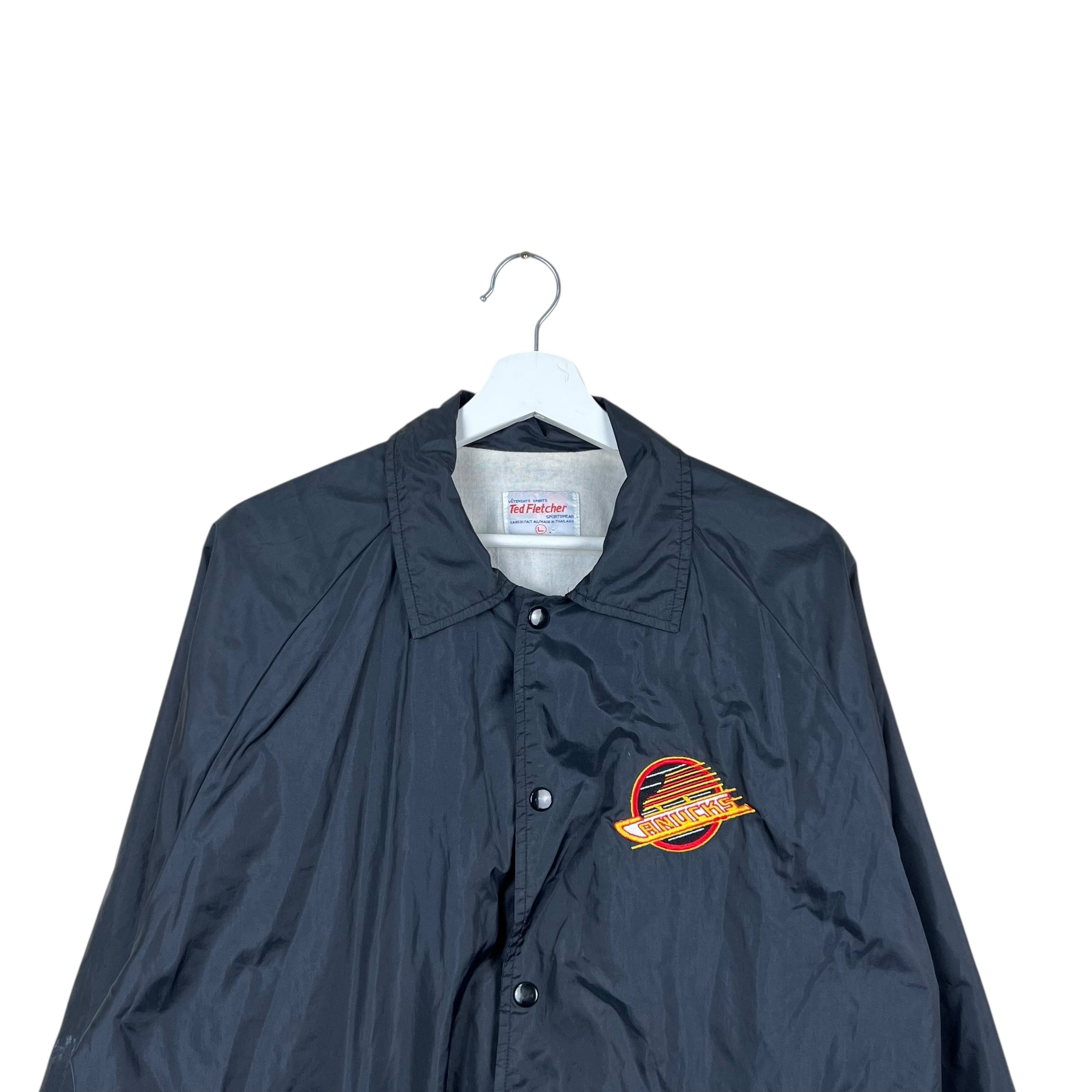 Vintage Ted Fletcher NHL Vancouver Canucks Coach’s Jacket Black