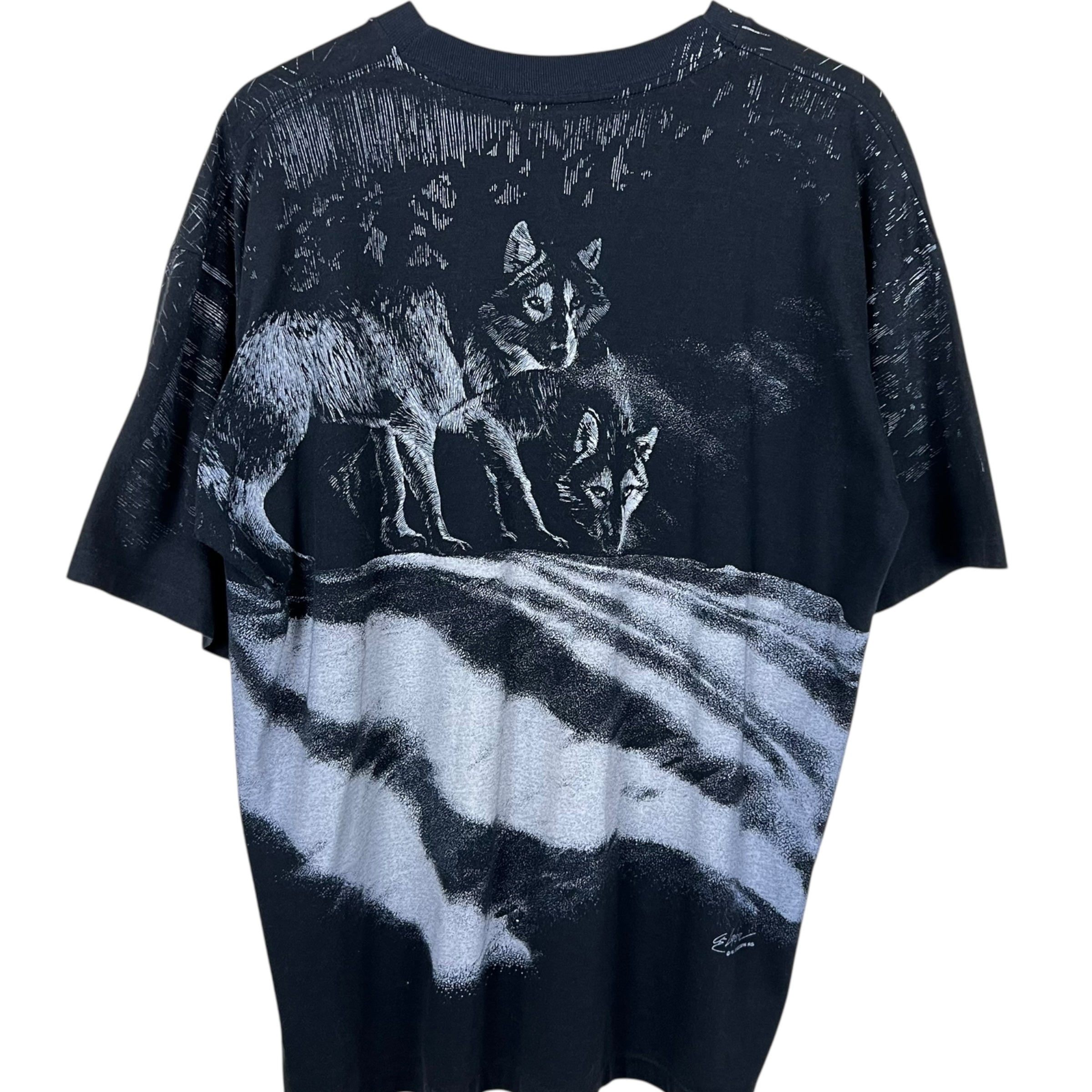 1992 Great Canadian Nature Wolves AOP Tee Black