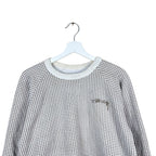 Stussy Checkered Logo Crewneck Beige