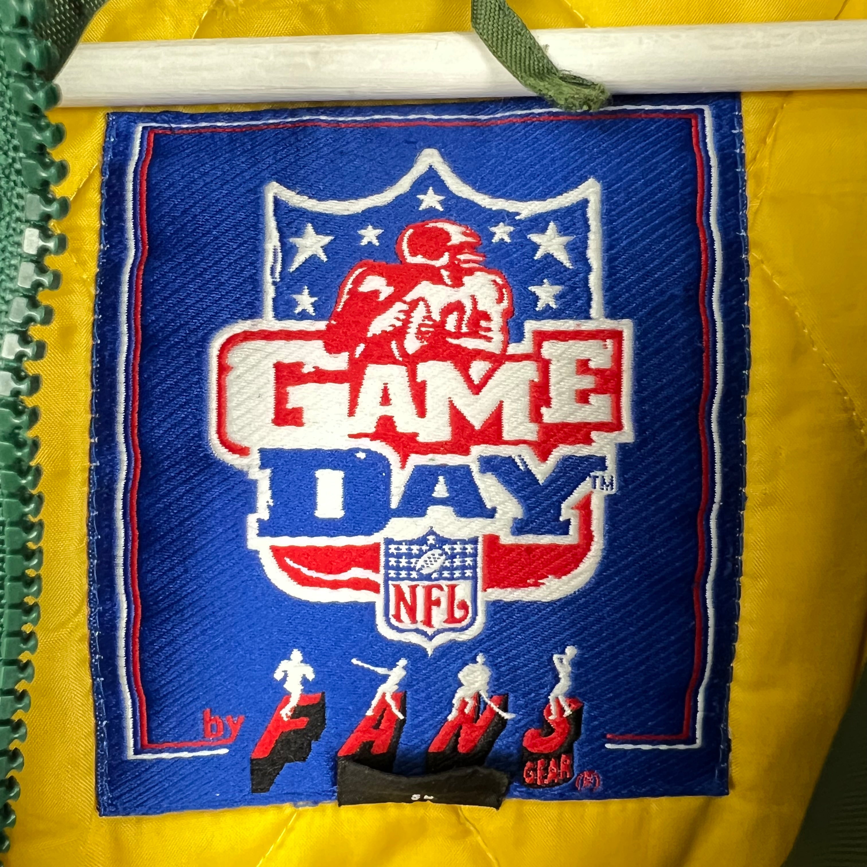 Vintage Game Day Green Bay Packers Hooded Puffer Jacket Yellow/Green