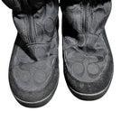 Coach Theona Jacquard Rabbit Fur Winter Boots Black