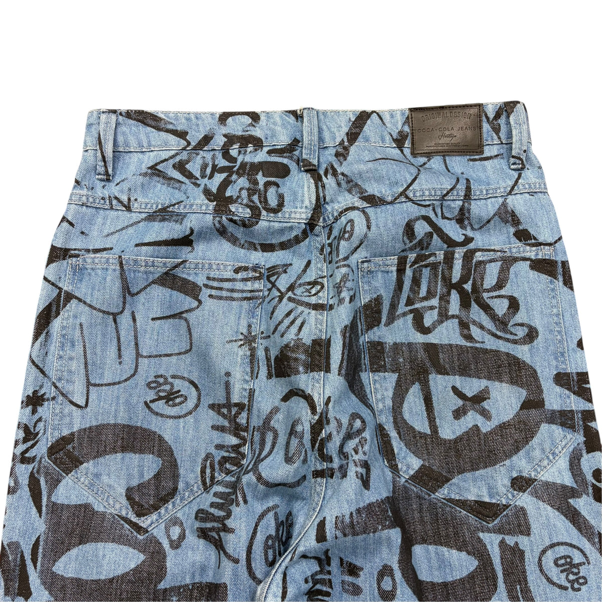 Vintage Coca-Cola Graffiti Print Relaxed Jeans