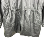Vintage Daniel Women’s Fur Leather Parka Jacket Black