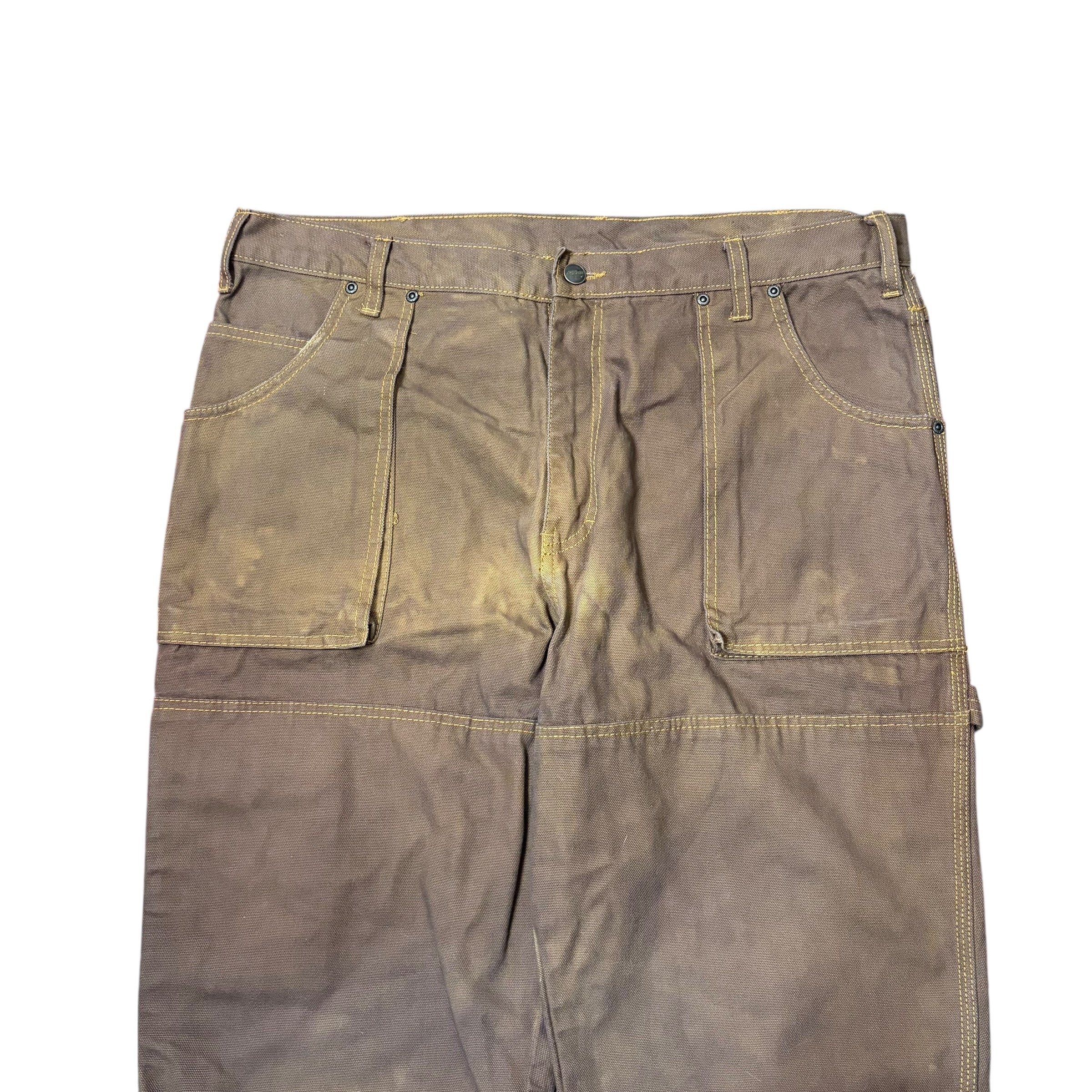 Vintage Dickies Straight Fit Double Knee Carpenter Pants Washed Brown