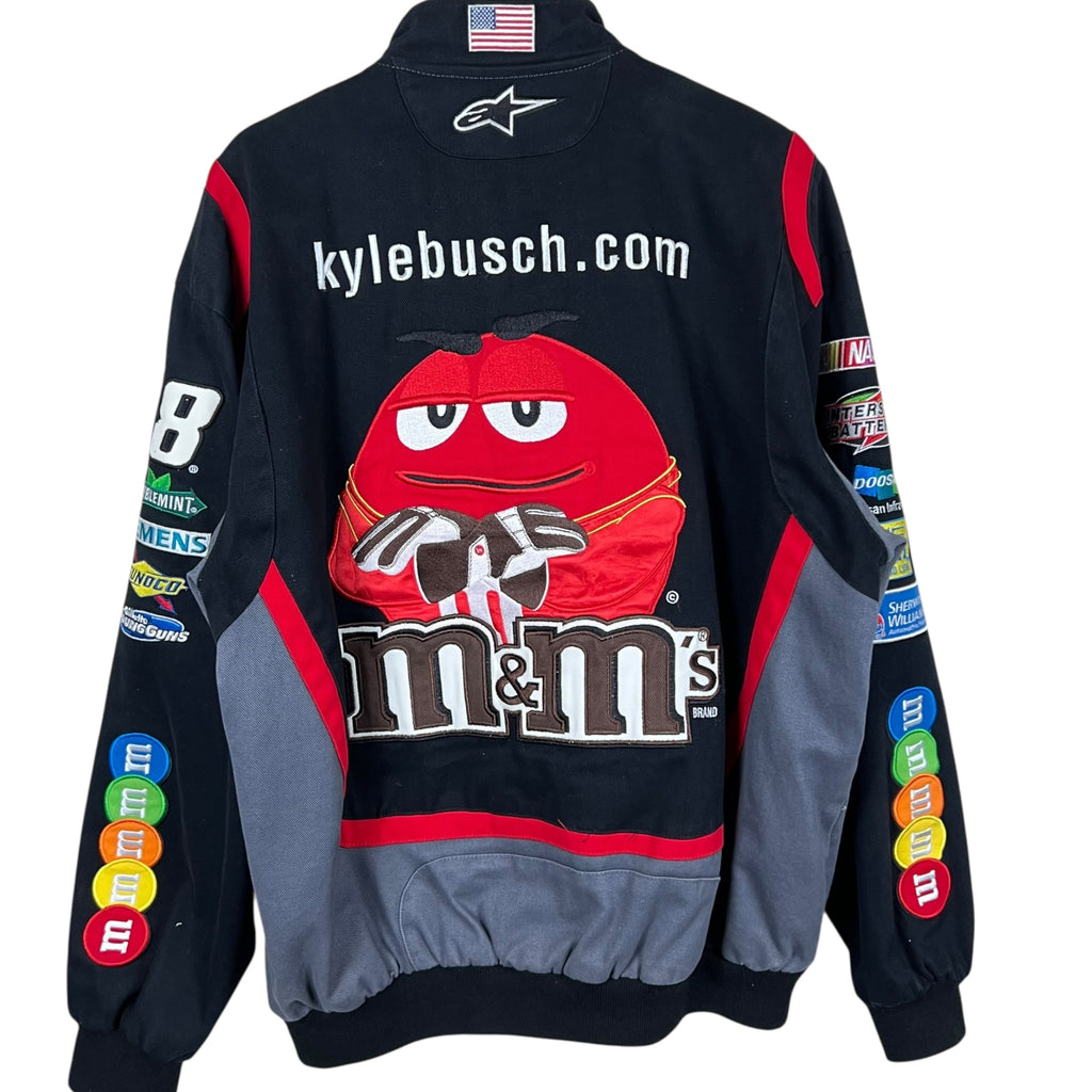 Vintage Jeff Hamilton NASCAR Kyle Busch M&Ms Racing Jacket Black