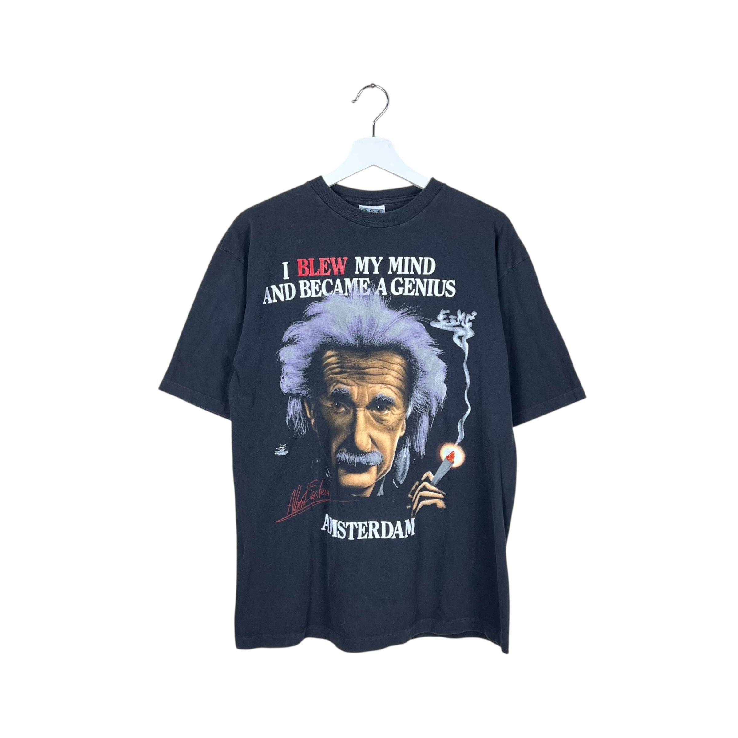 Vintage Amsterdam Albert Einstein Comedy Tee Faded Black