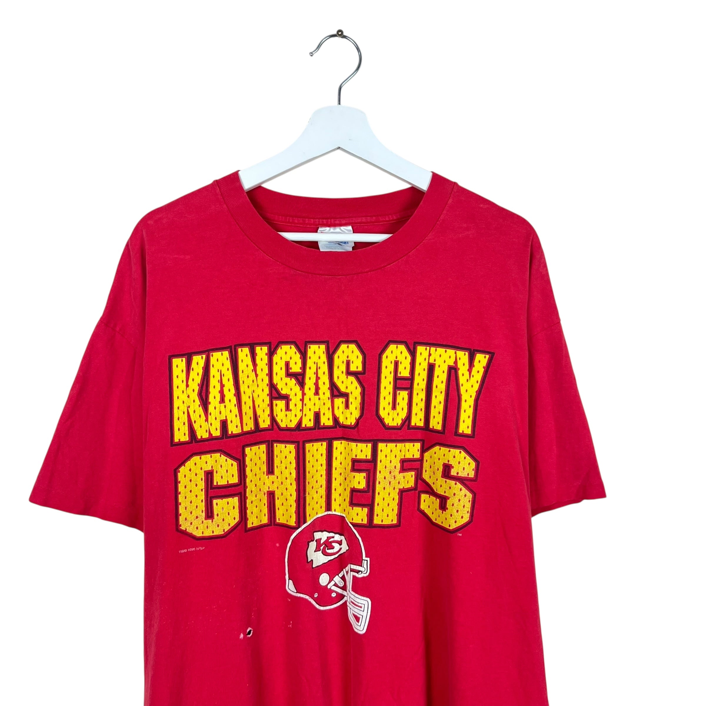 1996 NFL Kansas City Chiefs Spellout Tee Red
