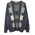 Vintage Tosani Multi Square Pattern Knit Olive