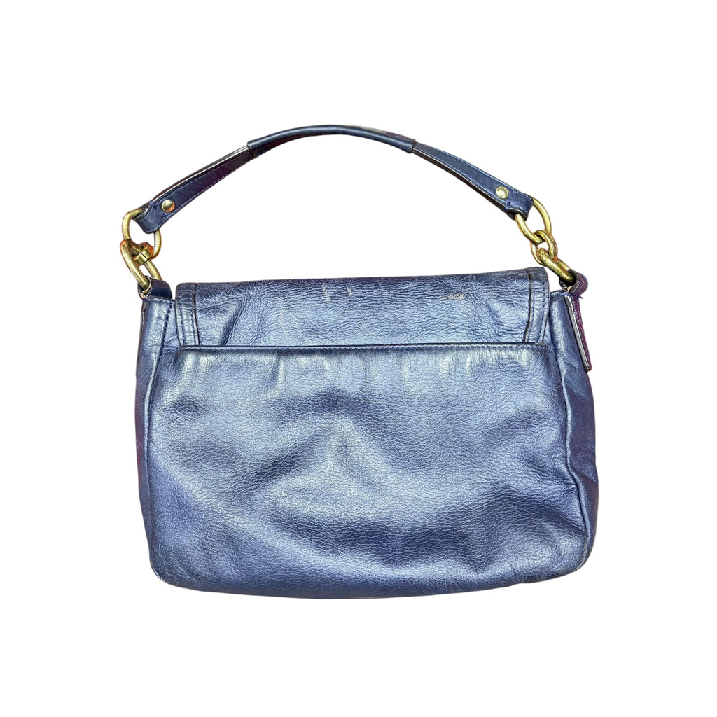 Coach Leather Shoulder Satchel Purse/Crossbody Bag Indigo Blue