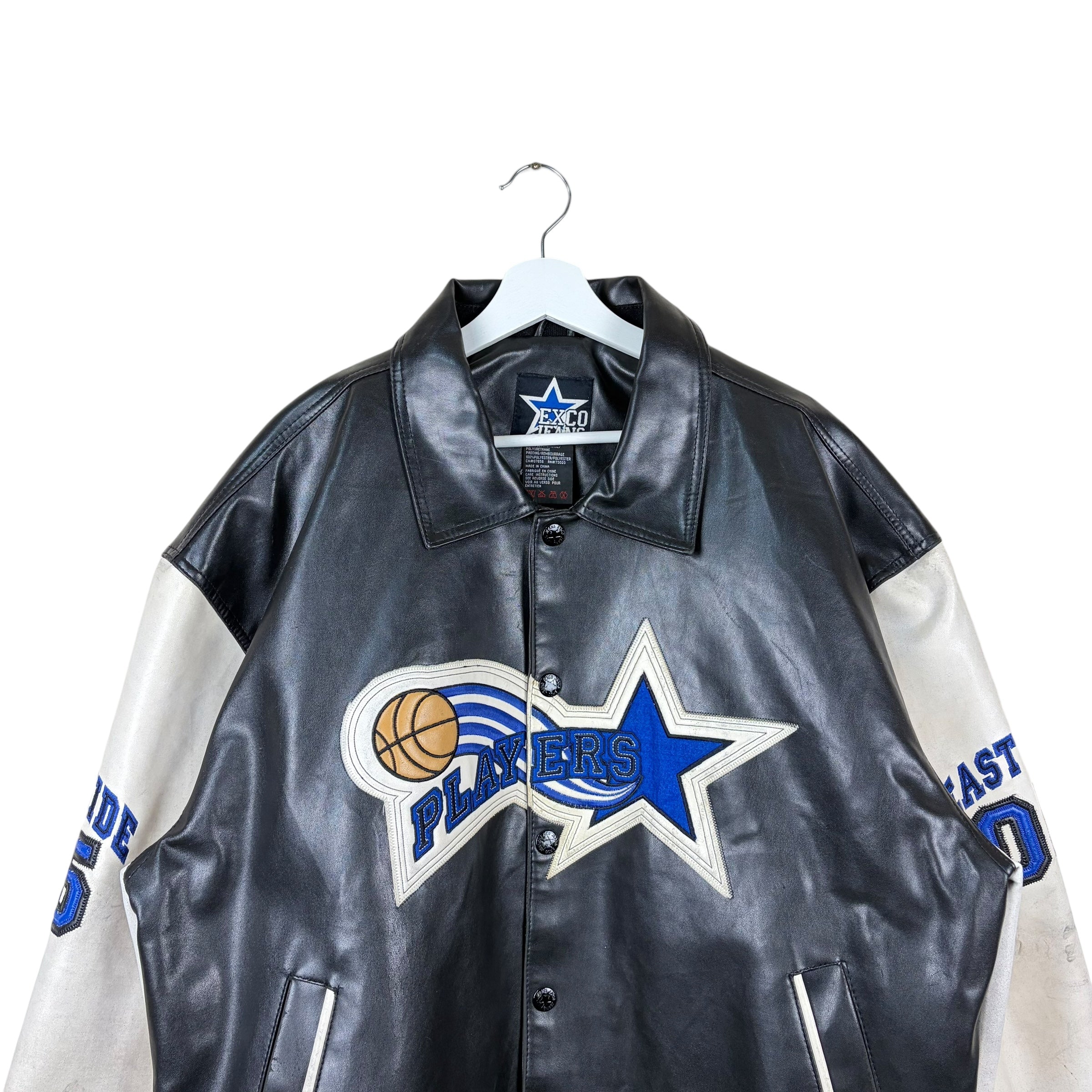 Vintage Ecco Jeans Eastside Players Leather Jacket Black