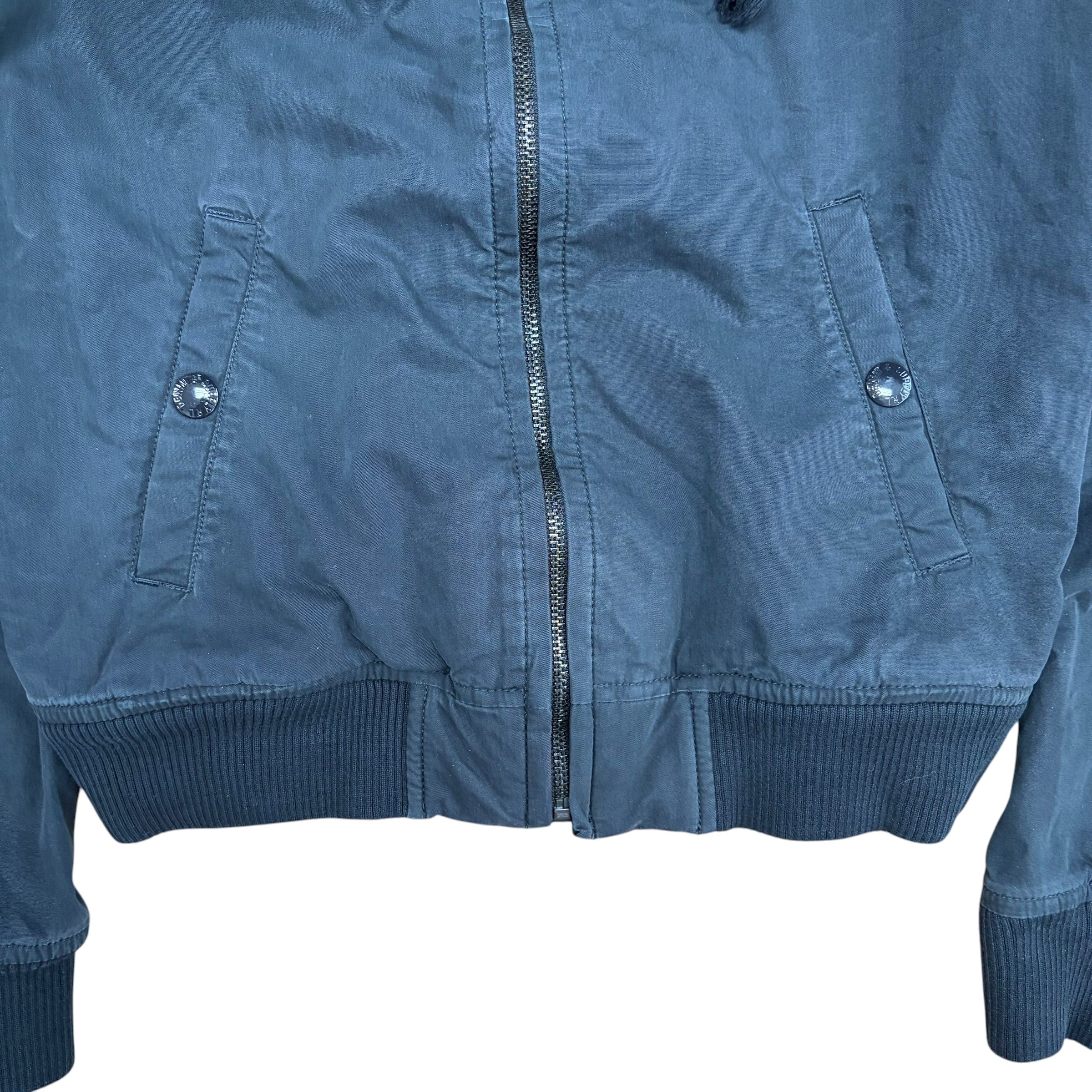 Vintage Denim & Supply Ralph Lauren Women’s Camo Hoodie Bomber Jacket Black