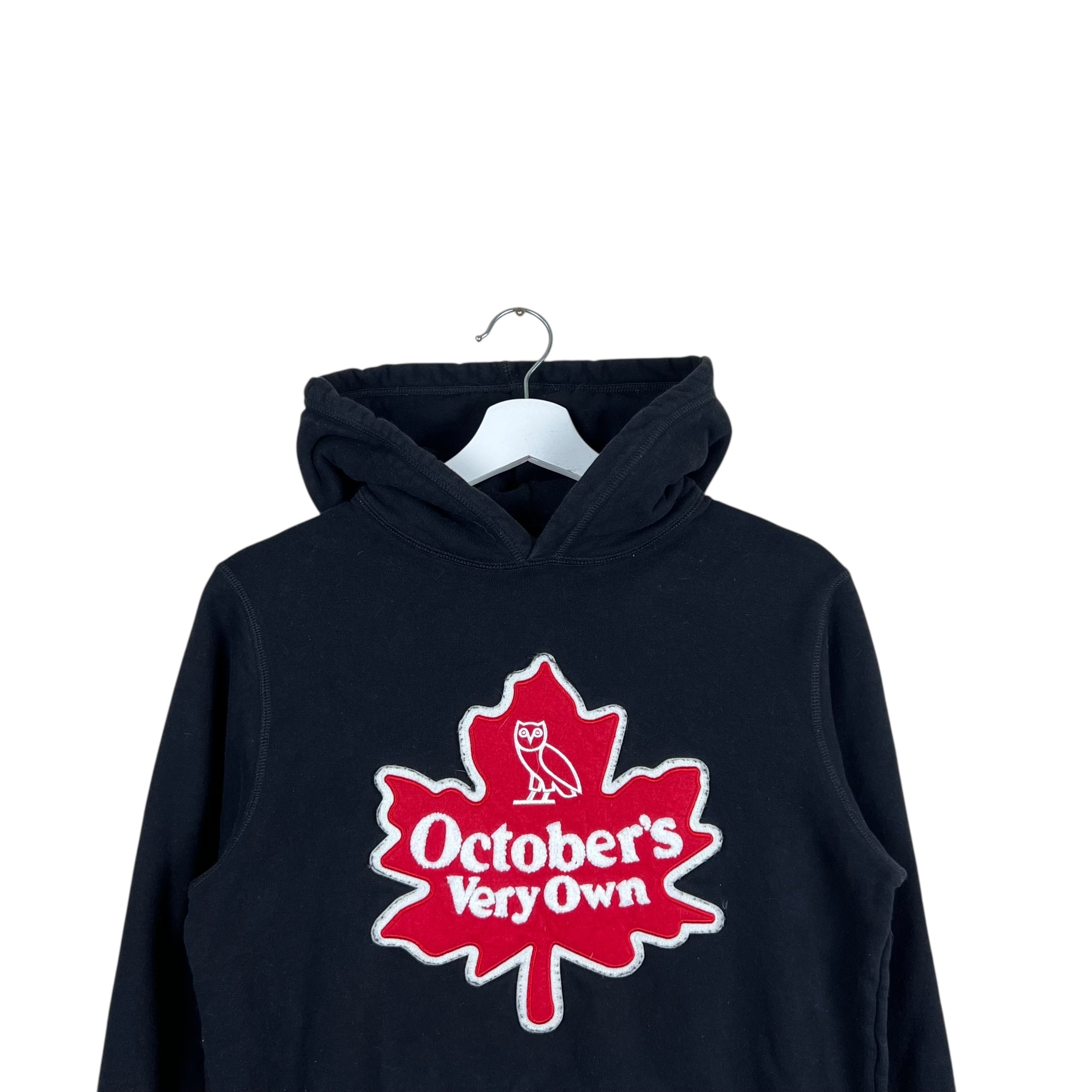 OVO Maple Leaf Logo Hoodie Black