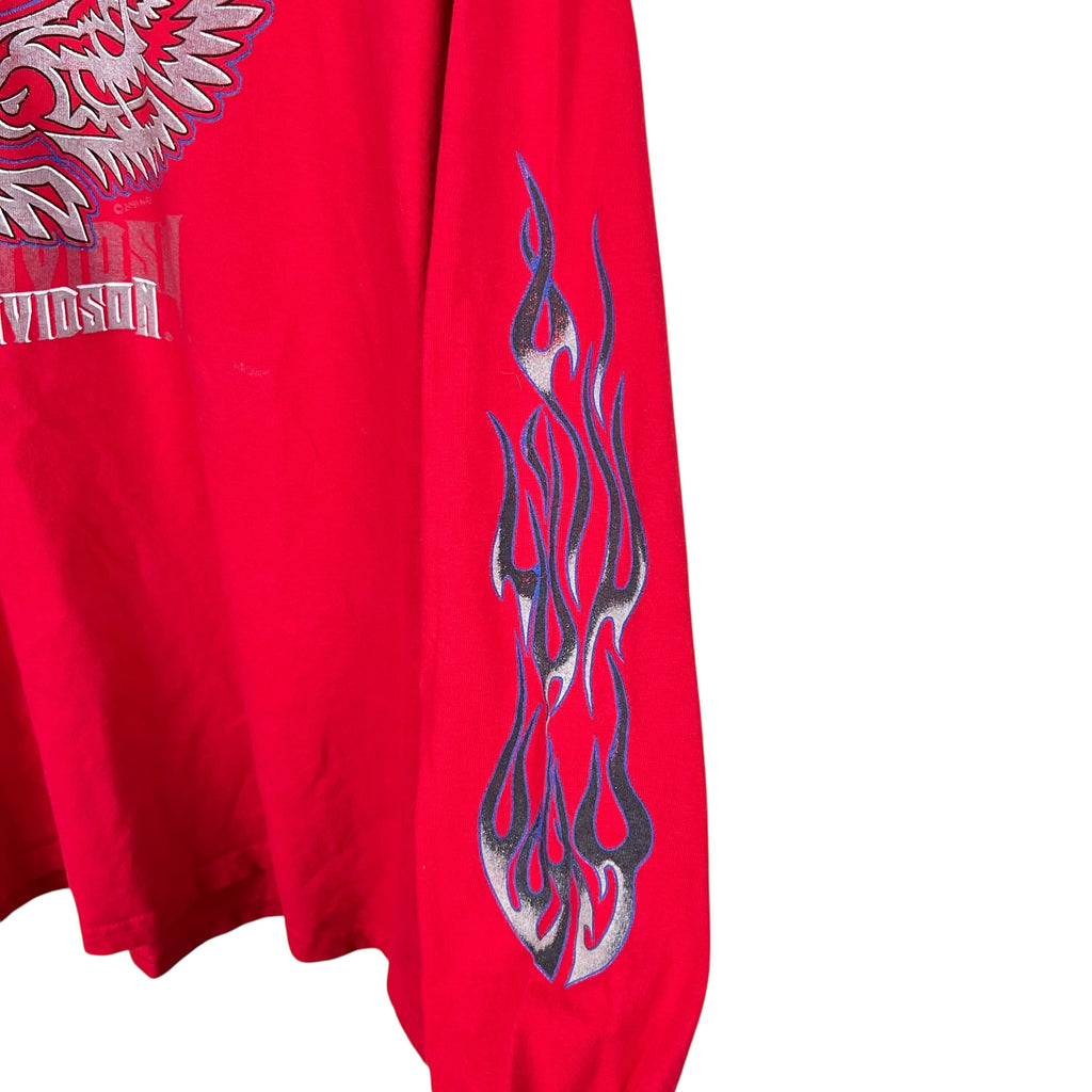 2001 Harley Davidson Lethbridge, Alberta Flame Longsleeve Red