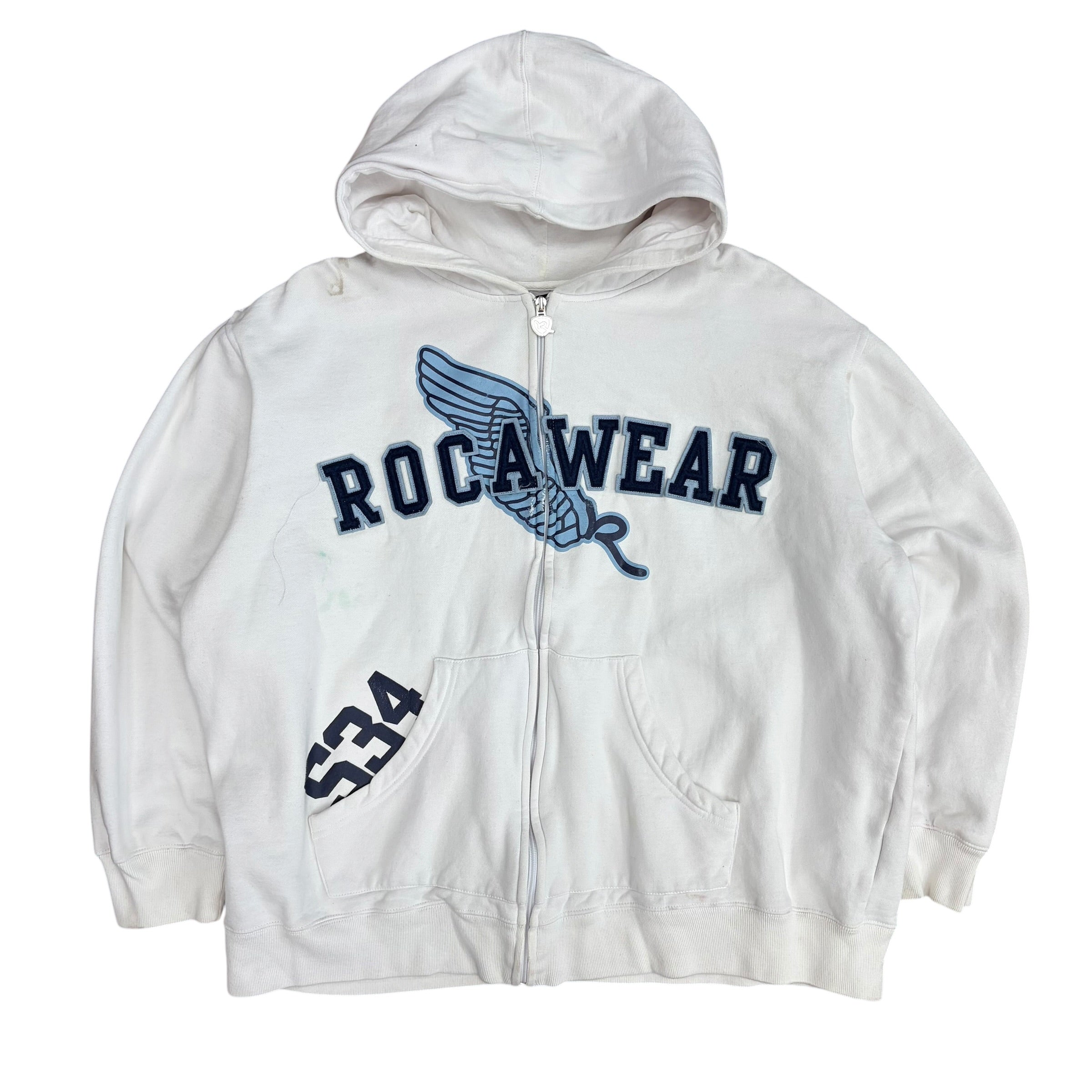 Vintage Rocawear Wing Logo Hoodie White