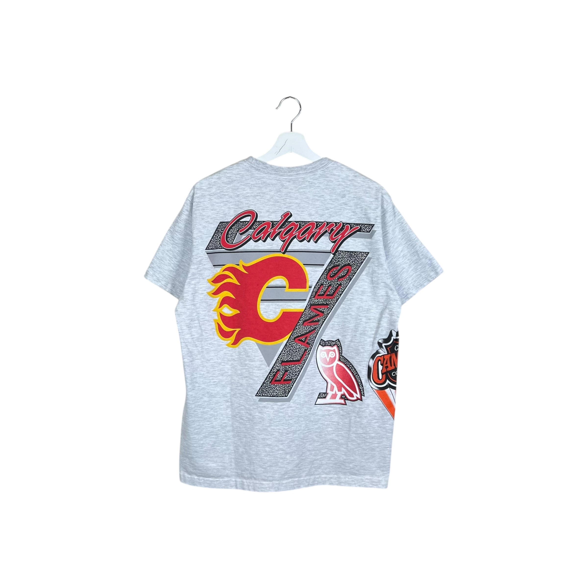 OVO x NHL Calgary Flames 90’s Graphic Tee Ash Heather Grey
