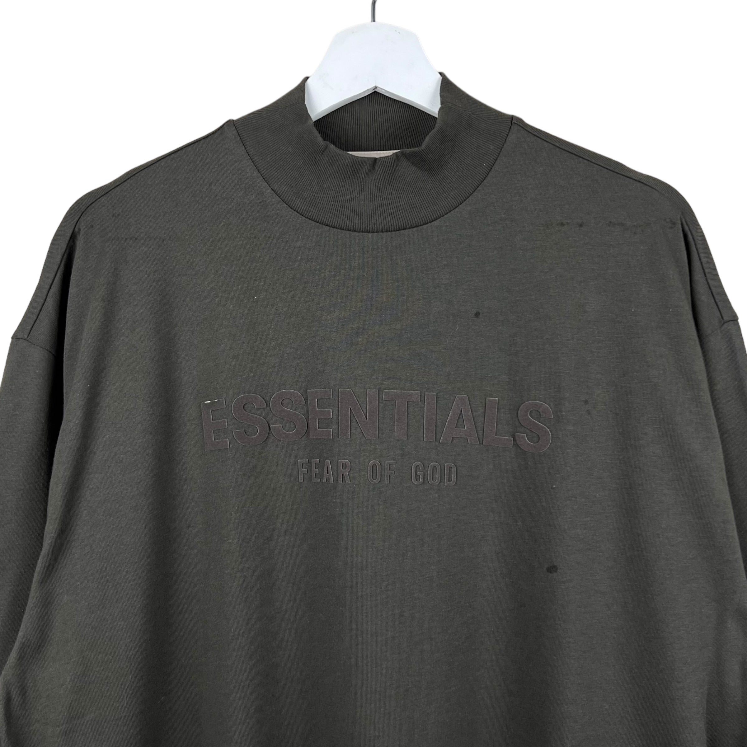 Essentials Women’s Midi Dress Long Sleeve Gray