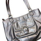 Coach Campbell Belle Leather Shoulder Bag Grey