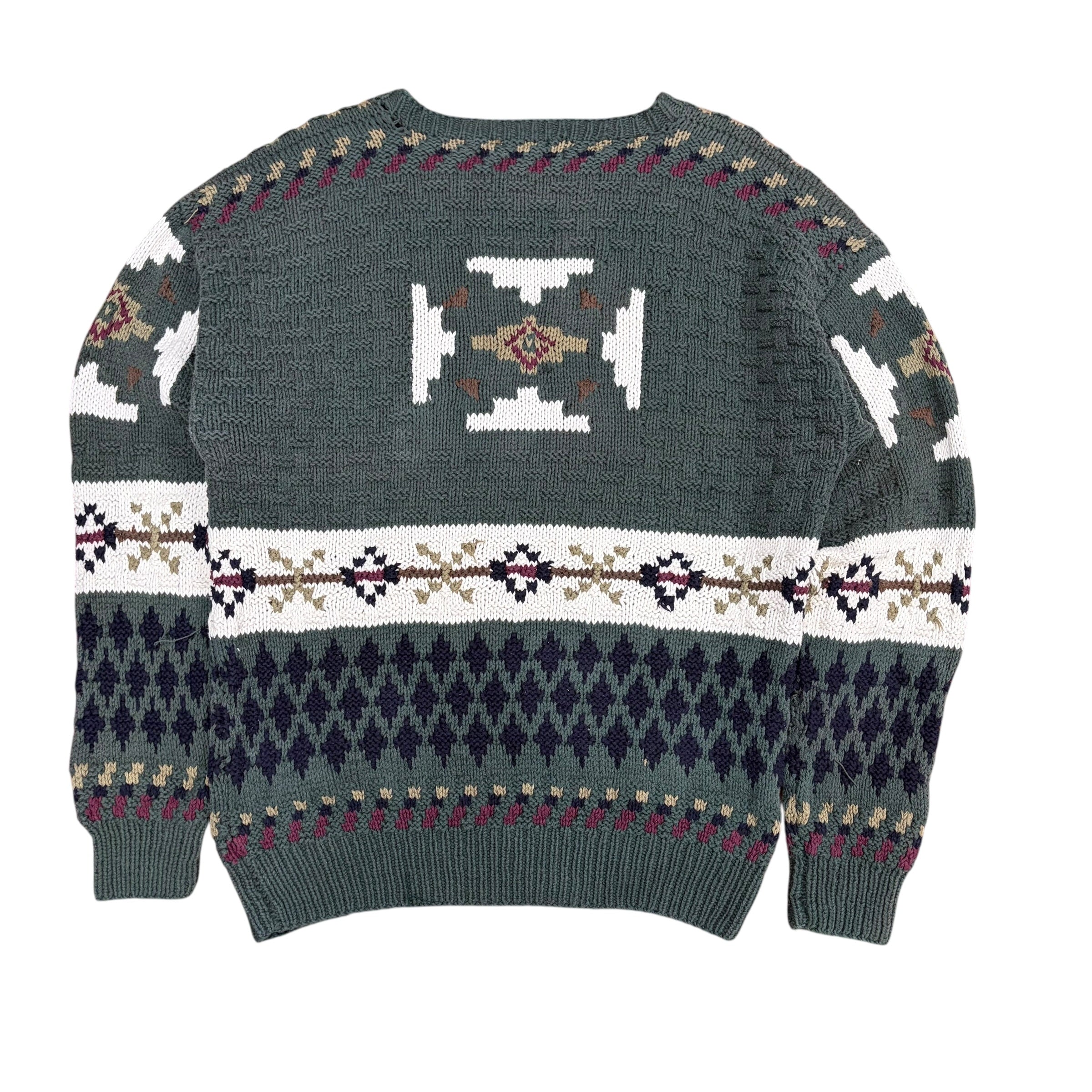 Vintage Britches Asymmetric Pattern Knit Green