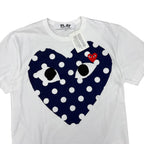 Comme Des Garçon Polka Dot Heart Tee White