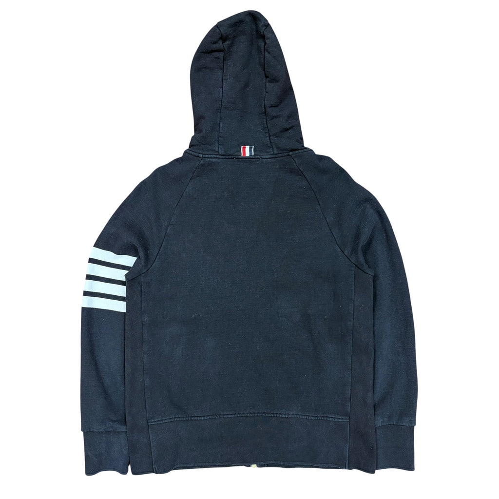 Thom Browne 4 Bar Zip Up Hoodie Black