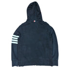 Thom Browne 4 Bar Zip Up Hoodie Black